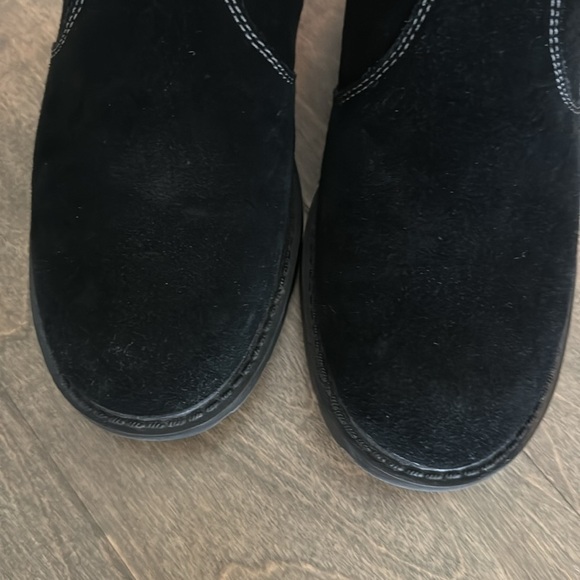 Sporto Josie Black Suede Faux Fur Collar Zip Ankle Booties Women's Size 9 M - Picture 2 of 9